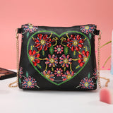 Butterfly Flower Diamond Crossbody Bag DIY Embroidery Purse Pouch