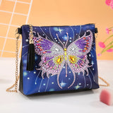 Butterfly Flower Diamond Crossbody Bag DIY Embroidery Purse Pouch