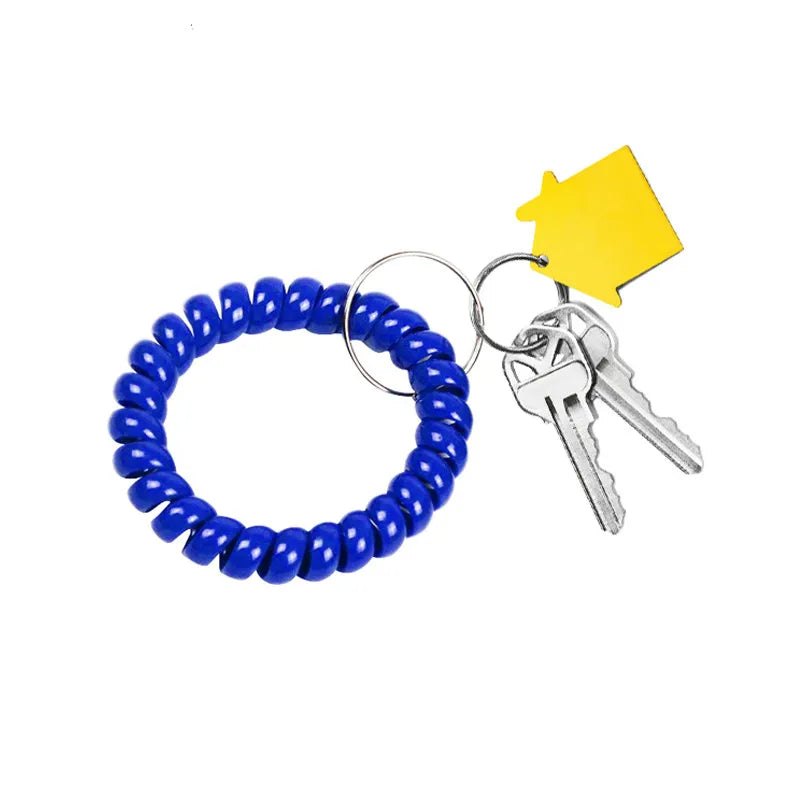 5PCS Key Holder Keychain Ring Organizer Key Wallet Tool Coil Spring