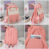5PCS School Bags For Teenage Girls Travel Backpack Totes Large Capacity Student