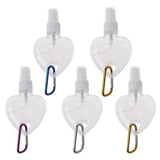 5Pcs 50ml Reusable Heart Spray Bottle Hand Sanitizer Travel Keychain