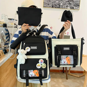 Canvas Backpack School Bags for Teenage Girl Boy Handbags Shoulder Bag
