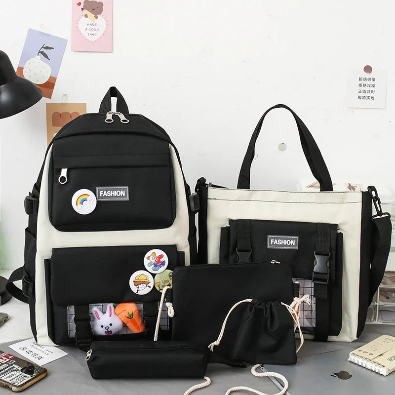 Canvas Backpack School Bags for Teenage Girl Boy Handbags Shoulder Bag