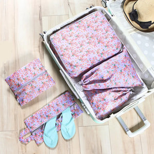 5Pcs Floral Travel Bags Women Clothes Underwear Bra Packing Cube Luggage