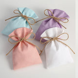 5Pcs Jewelry Organizer Gift Bags Burlap Velvet Drawstring Small Pouch