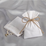5Pcs Jewelry Organizer Gift Bags Burlap Velvet Drawstring Small Pouch