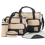 5Pcs Waterproof Nappy Bag Large Capacity Diaper Bag