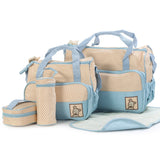 5Pcs Waterproof Nappy Bag Large Capacity Diaper Bag