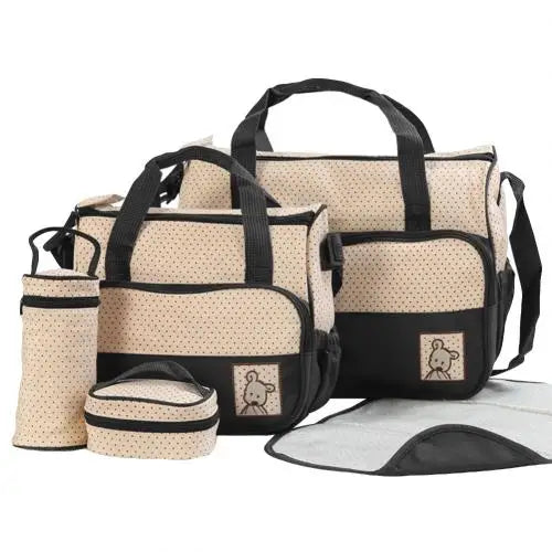 5Pcs Waterproof Nappy Bag Large Capacity Diaper Bag