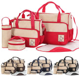 5Pcs Waterproof Nappy Bag Large Capacity Diaper Bag