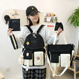 Waterproof Canvas Backpack School Bags for Teenage Girl Boy Ladies Shoulder Bag