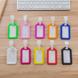 5Pcs/lot ABS Plastic Luggage Tags with Straps