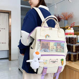 5Pcs Nylon School Backpacks Women Daypack Teen Girls Bookbags Travel Bag