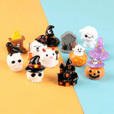 5pcs 3D Halloween Ghost Skull Pumpkin Resin Patch for DIY Craft Making