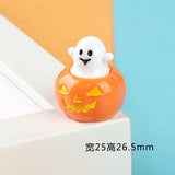 5pcs 3D Halloween Ghost Skull Pumpkin Resin Patch for DIY Craft Making