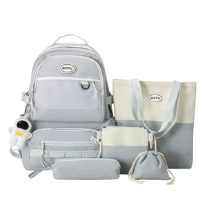 5pcs Backpack with Pendant Shoulder Bag Handbag Pencil Case Drawstring Bags