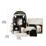 5pcs Backpack with Shoulder Bag Handbag Pencil Case Drawstring Bags for Teens