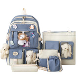 5pcs Backpack with Shoulder Bag Handbag Pencil Case Drawstring Bags for Teens