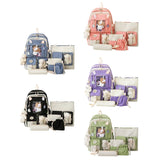 5pcs Backpack with Shoulder Bag Handbag Pencil Case Drawstring Bags for Teens