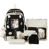 5pcs Backpack with Shoulder Bag Handbag Pencil Case Drawstring Bags for Teens