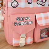 5pcs Bookbag Pocket Backpack with Shoulder Bag Pencil Case Drawstring Bags