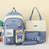 5pcs School Backpack Set for Girls Women Teens Boys Bookbag Pencil Case