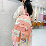5pcs School Backpack Set for Girls Women Teens Boys Bookbag Pencil Case