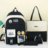 5pcs School Backpack Set for Girls Women Teens Boys Bookbag Pencil Case