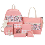 5PC School Backpack Set with Shoulder Bag Pencil CASE Drawstring Bags