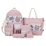 5PC School Backpack Set with Shoulder Bag Pencil CASE Drawstring Bags