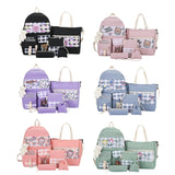 5PC School Backpack Set with Shoulder Bag Pencil CASE Drawstring Bags