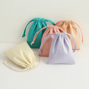 5pcs Flannel Velvet Jewelry Drawstring Bag Pouch for Christmas Wedding Favors
