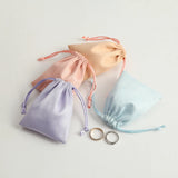 5pcs Flannel Velvet Jewelry Drawstring Bag Pouch for Christmas Wedding Favors