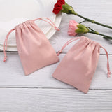 5pcs Flannel Velvet Jewelry Drawstring Bag Pouch for Christmas Wedding Favors