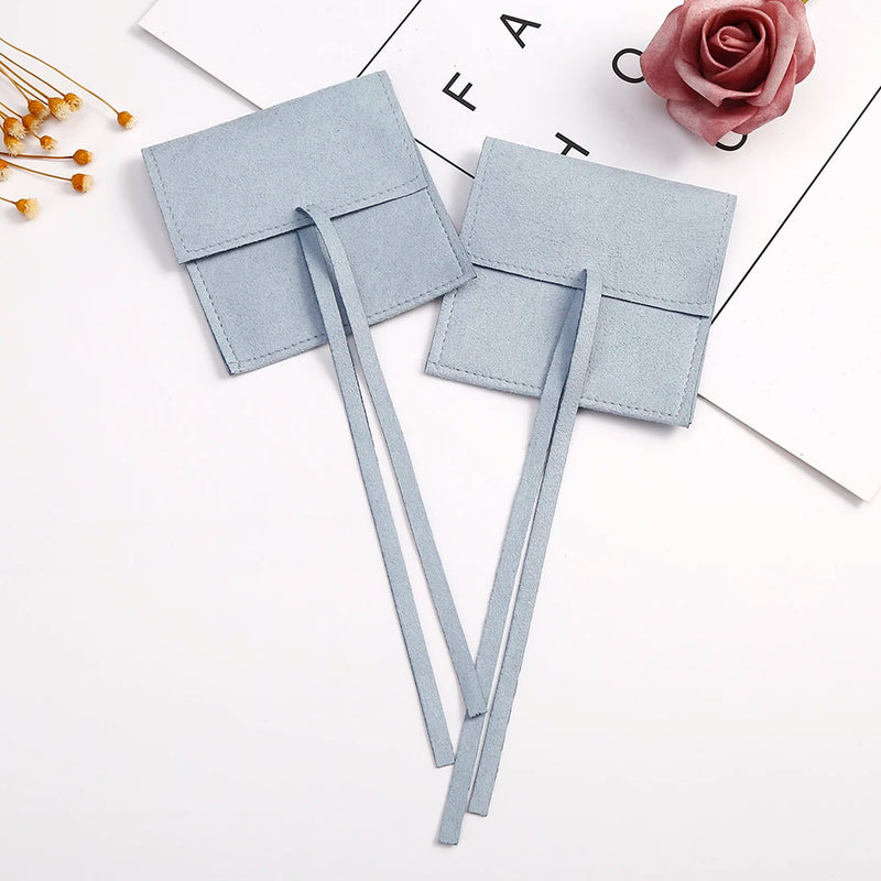 5pcs Microfiber Velvet Gift Bags Jewelry Organizer Wedding Earrings Necklace Pou