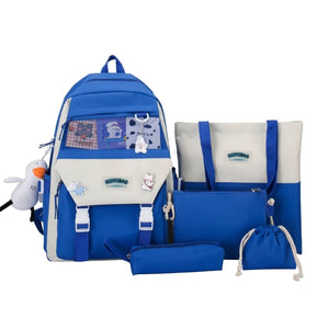 5pcs Large Capacity Backpack Set for Teens Girls