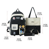 5pcs Large Capacity Backpack Set for School Bookbag for Teens Girls