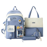 5pcs Large Capacity Backpack Set for School Bookbag for Teens Girls