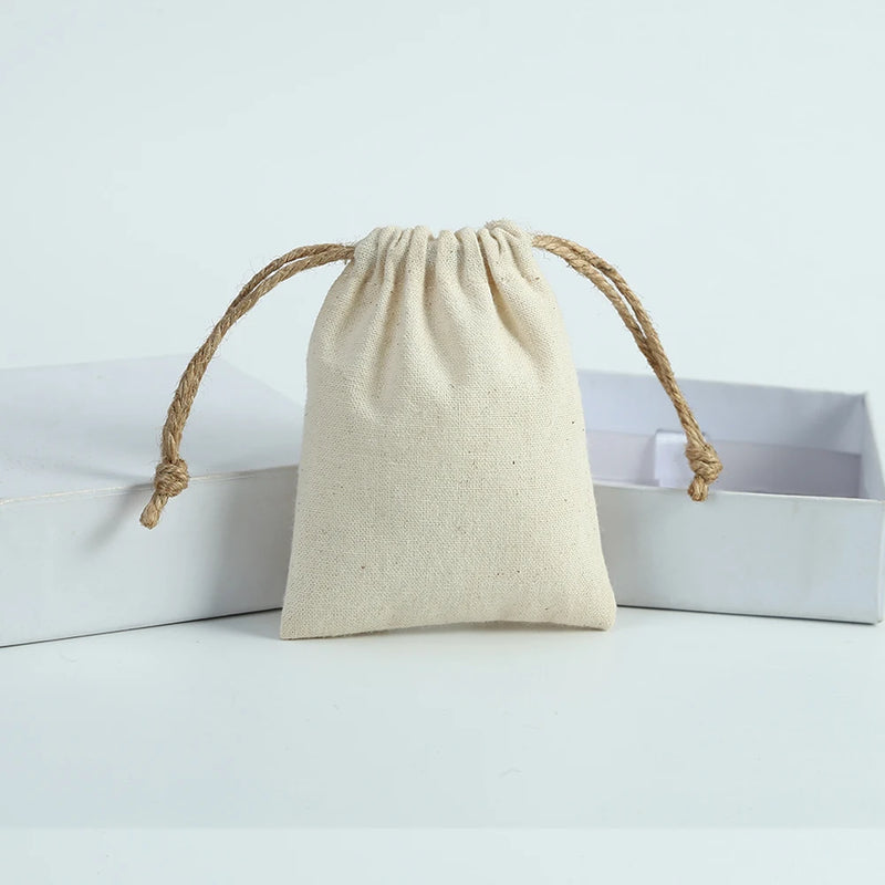 5pcs Cotton Jewelry Bags Necklace Earring Ring Pouch Wedding Party Gift Bag