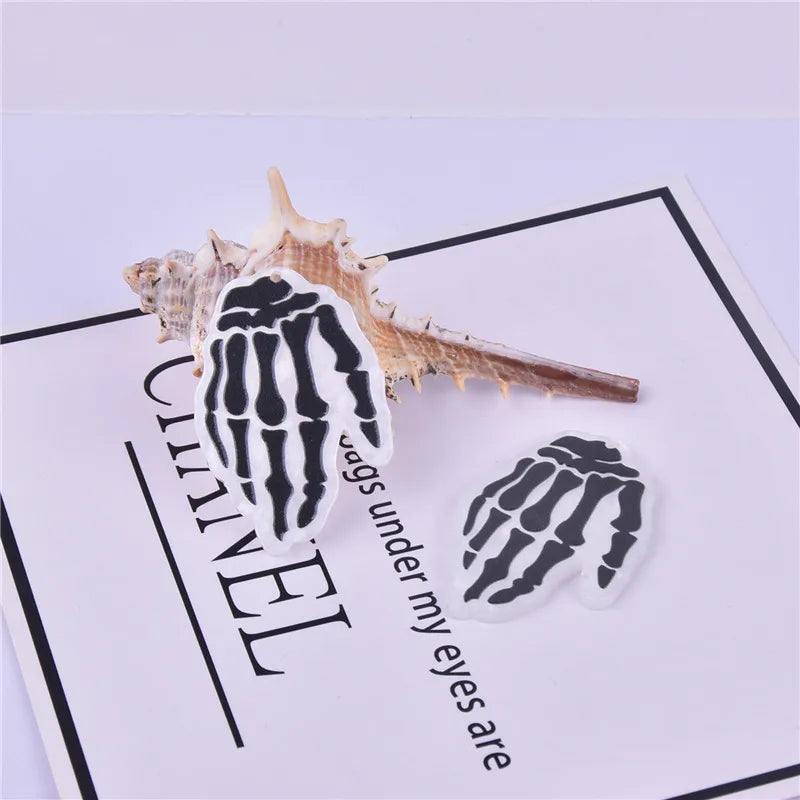 5pcs Acrylic Halloween Eyes Ghost Spider Web Skeleton Charms DIY Patch