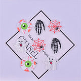 5pcs Acrylic Halloween Eyes Ghost Spider Web Skeleton Charms DIY Patch