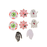 5pcs Acrylic Halloween Eyes Ghost Spider Web Skeleton Charms DIY Patch