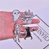 5pcs Acrylic Halloween Ghost Haunted House Evil Skeleton Charms