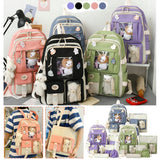 5pcs Kids School Backpack Bookbag Laptop Bag For Girls
