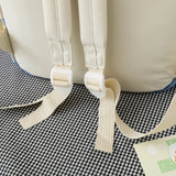 5pcs Plaid Backpack School Bookbags Handbag Shoulder Drawstring Bag