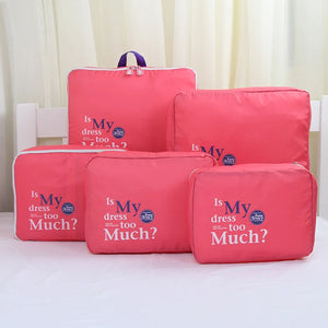 5pcs/Set Luggage Packing Cube Organizer Nylon Travel Pouch Set 4colors