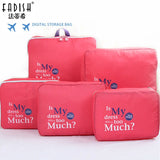5pcs/Set Luggage Packing Cube Organizer Nylon Travel Pouch Set 4colors