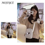 5pcs Cat Print Canvas Bags College Student Travel Backpack