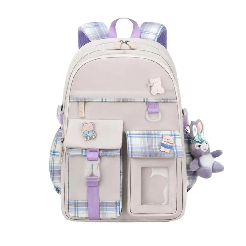 Girls Cartoon Animal Pattern Backpack Smooth Zipper School Bag