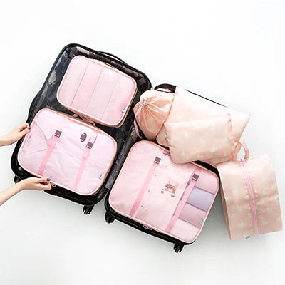 6/7Pcs/Set Baggage Packing Cube Travel Bags Large Partition Pouch